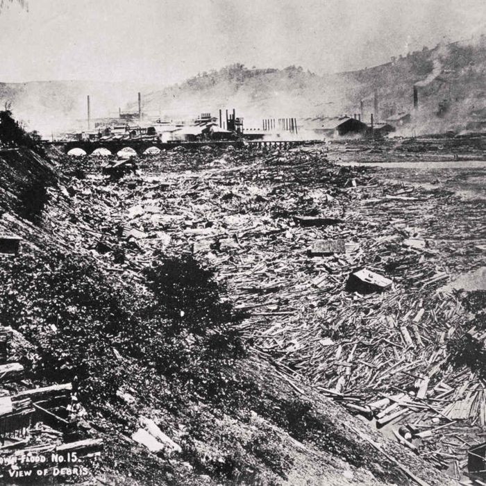 The Johnstown Flood Disaster in Pennsylvania, USA, on May 31, 1889