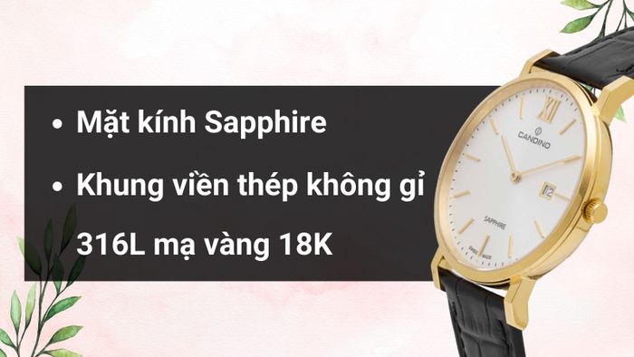 Chất liệu mặt kính và khung viền của mẫu đồng hồ