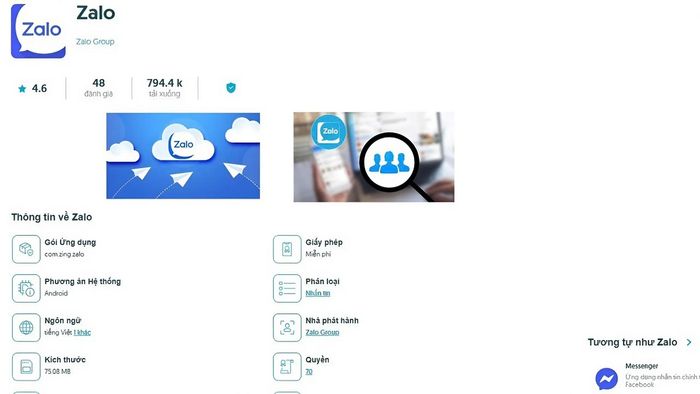 Hướng dẫn cách tải Zalo phiên bản cũ - Bước thứ hai