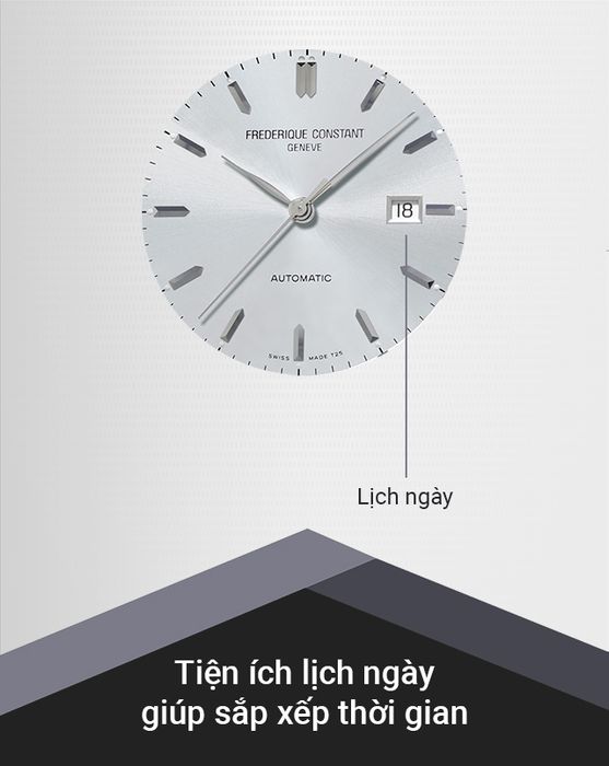 Đồng hồ Nam Frederique Constant FC-303SS5B6B có tiện ích lịch ngày