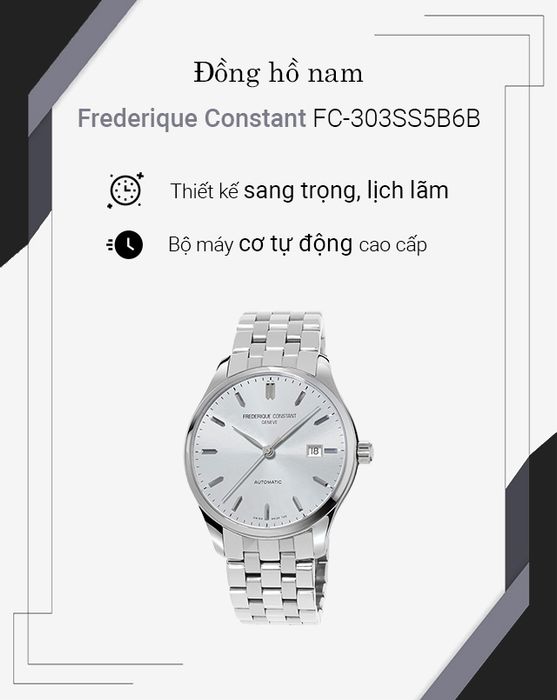 Tổng quan về đồng hồ Nam Frederique Constant FC-303SS5B6B