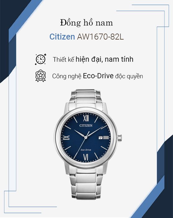 Tổng quan về đồng hồ nam Citizen AW1670-82L