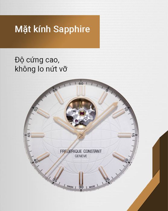 Đồng hồ Nam Frederique Constant FC-310V4NH4 có mặt kính Sapphire bền chắc