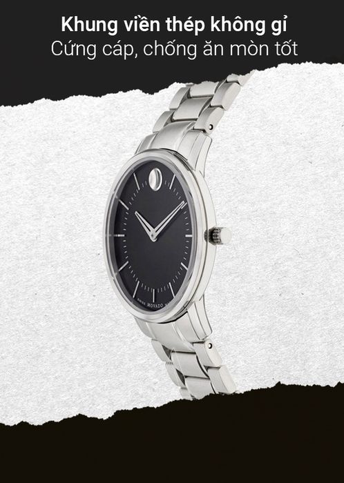 Đồng hồ Nữ Movado 0606690 có khung viền thép không gỉ cứng cáp