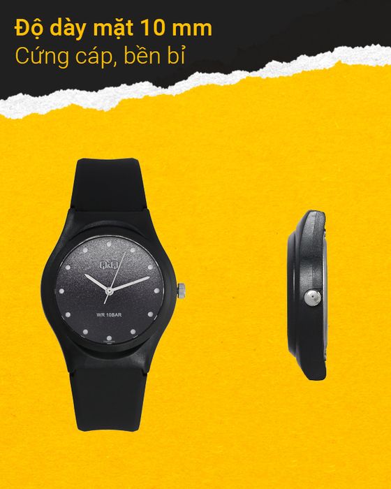 Đồng hồ Nữ Q&Q VQ86J039Y có độ dày mặt 10 mm