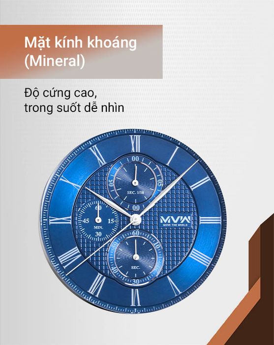 Đồng hồ nam MWW MS048-01 có mặt kính khoáng trong suốt