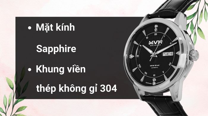 Chất liệu mặt kính và khung viền của mẫu đồng hồ