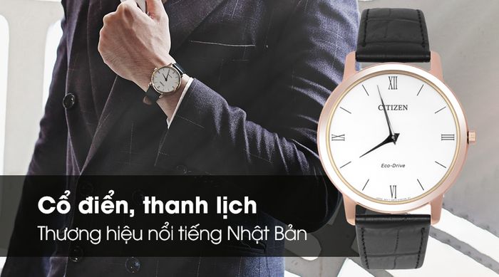 Đồng hồ nam Citizen AR1133-23A - Eco-Drive có thiết kế cổ điển, thanh lịch