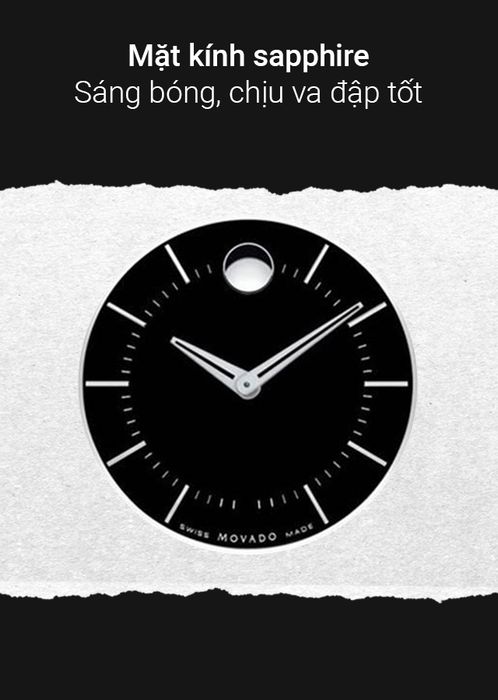 Đồng hồ Nữ Movado 0606690 có mặt kính sapphire bền bỉ, sáng bóng