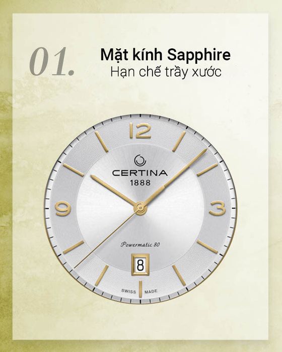 Certina C035.407.22.037.02 - Nam - Chất liệu mặt kính