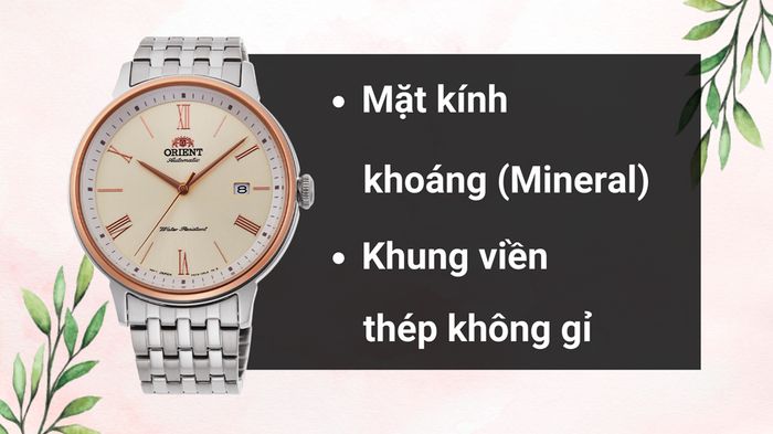 Chất liệu mặt kính và khung viền của mẫu đồng hồ