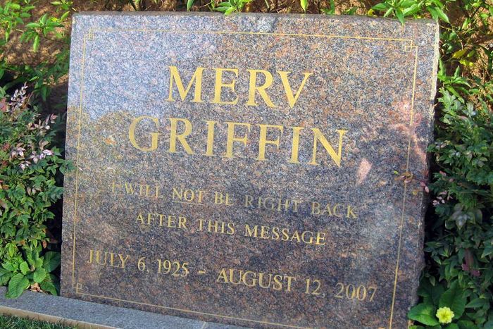 Merv Griffin's headstone at Westwood Memorial Park.