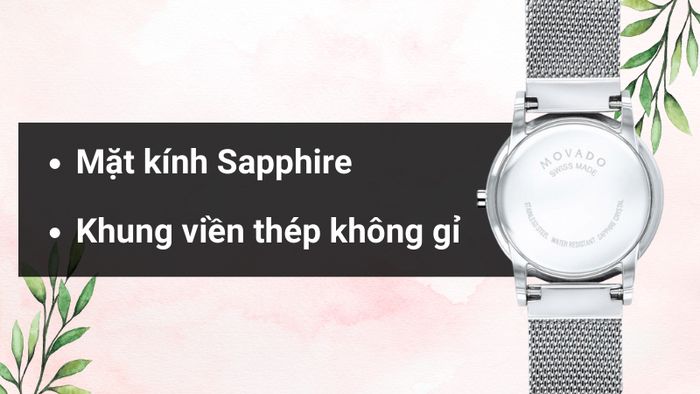 Chất liệu mặt kính và khung viền của mẫu đồng hồ