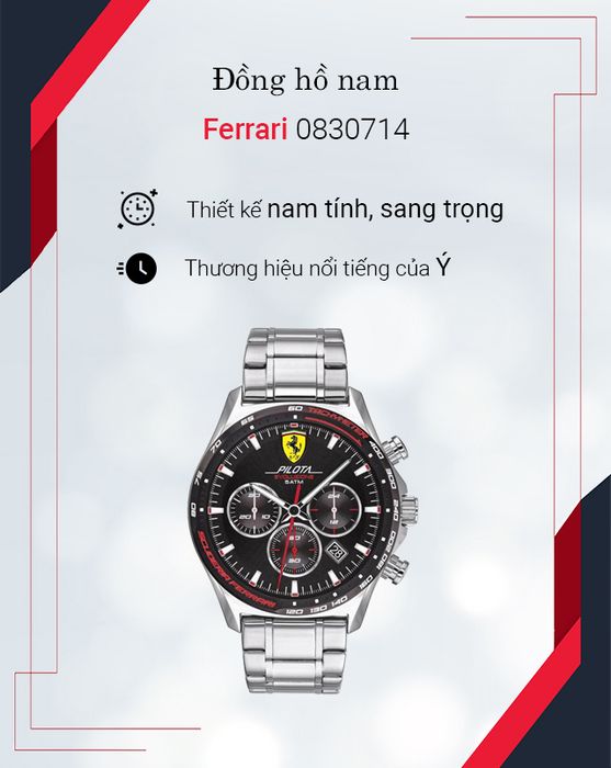 Đồng hồ Nam Ferrari 0830714 có thiết kế nam tính, sang trọng