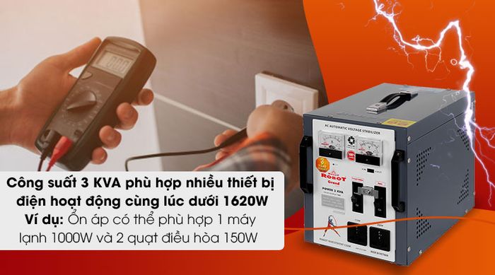Ổn áp ROBOT 1 Pha 3KVA GR03K090 - Công suất