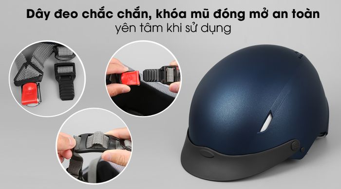 Quai đeo chắc chắn - Mũ bảo hiểm 1/2 size L Boss ATN10