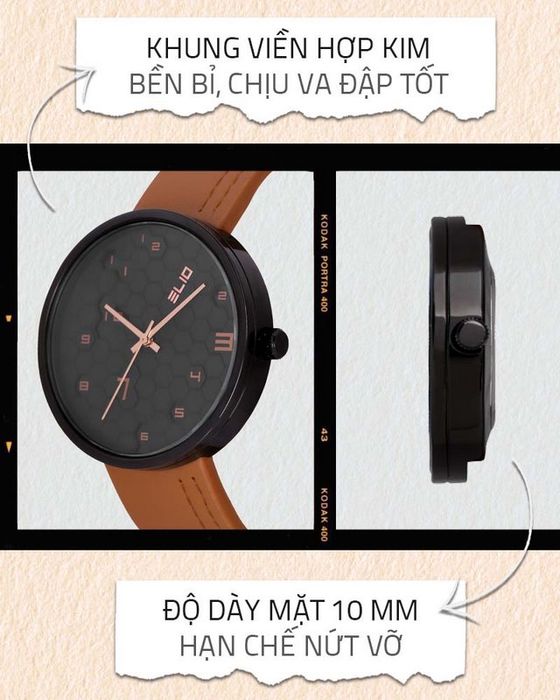 Đồng hồ Nam Elio EL055-01 có khung viền hợp kim