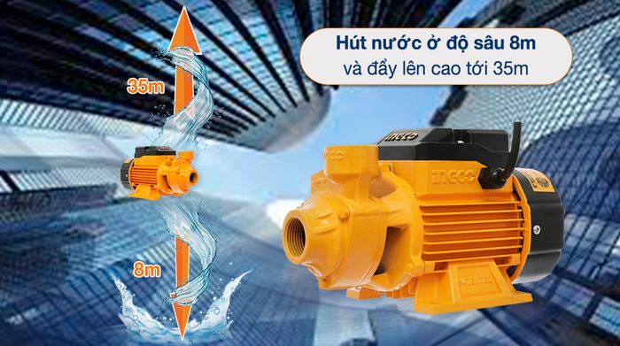 Máy bơm nước đẩy cao Ingco VPM3708 370W - Công năng