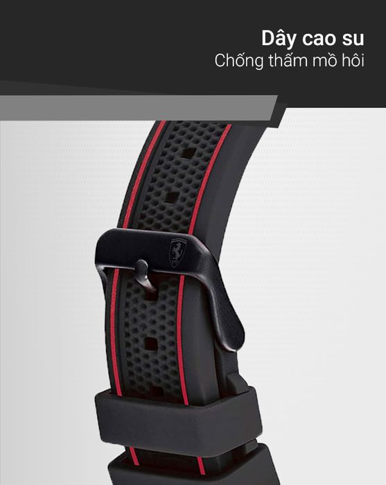 Đồng hồ Nam Ferrari 0830634 có dây đeo cao su chống thấm mồ hôi