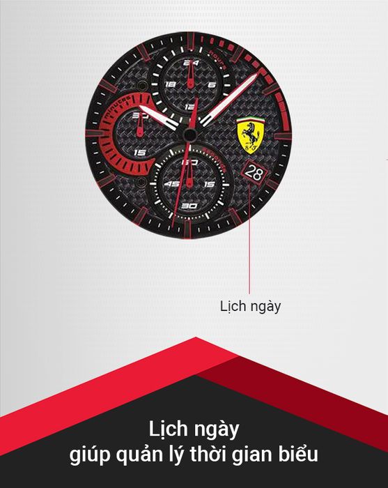 Đồng hồ Nam Ferrari 0830733 có tiện ích lịch ngày