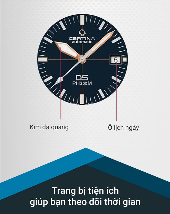 Đồng hồ Nam Certina C036.407.18.040.00 giúp bạn nắm bắt thời gian nhanh chóng