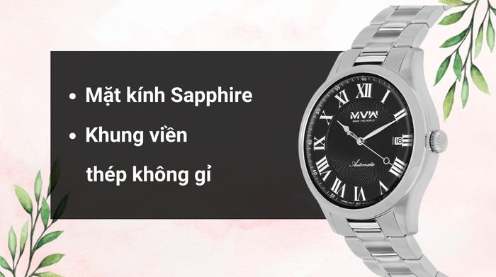 Chất liệu mặt kính và khung viền của mẫu đồng hồ