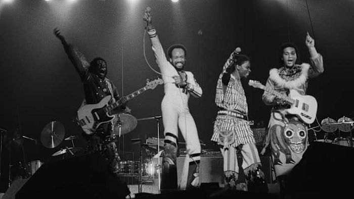 Earth, Wind & Fire performing live in 1978.