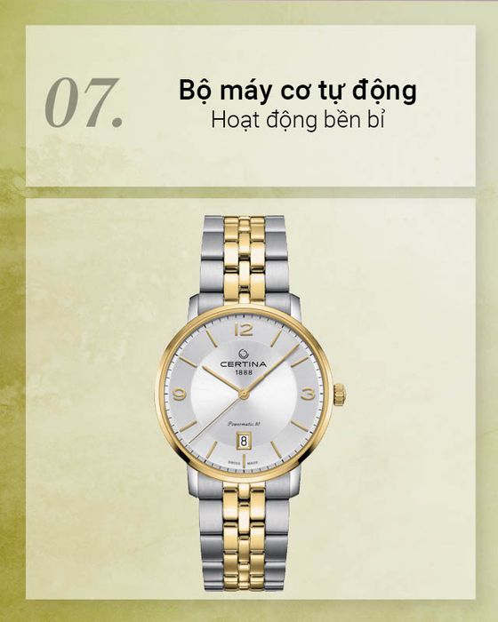 Đồng hồ Nam Certina C035.407.22.037.02 có bộ máy cơ tự động mượt mà