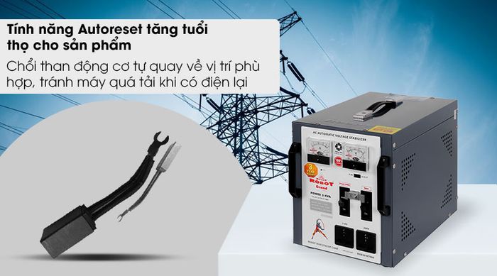 Ổn áp ROBOT 1 Pha 3KVA GR03K090 - Tính năng Auto Reset