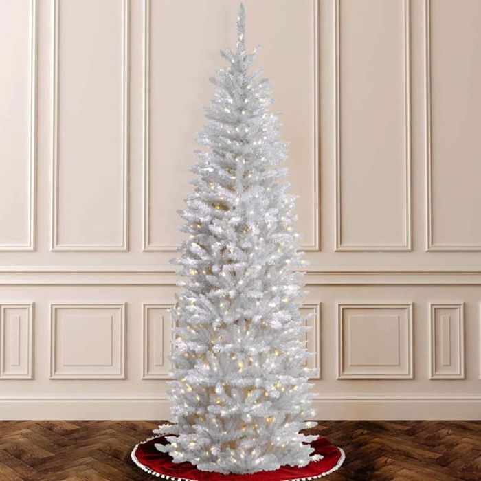 Top Pick: National Tree Company Artificial White Pre-Lit Slim Christmas Tree