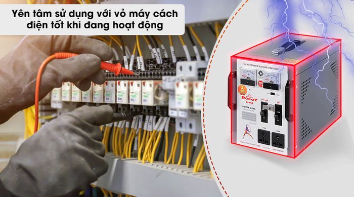 Ổn áp ROBOT 1 Pha 3KVA GR03K140 - Vỏ cách điện