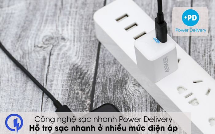 Power Delivery - Adapter Sạc Type C PD 20W Anker PowerPort III Nano A2633 Trắng