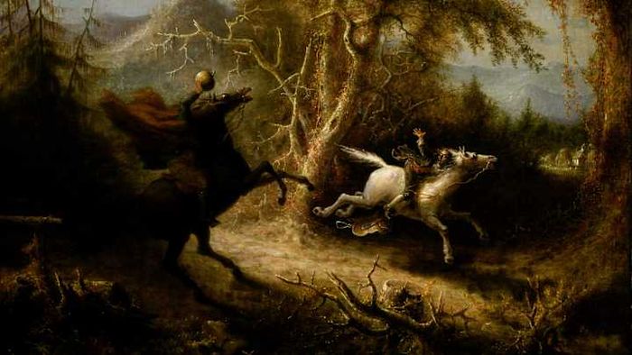 'The Headless Horseman Pursuing Ichabod Crane' by John Quidor (1801–1881).