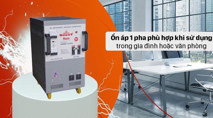 Ổn áp ROBOT 1 Pha 15 KVA 90 - Điện áp 1 pha