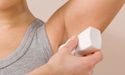 using deodorant