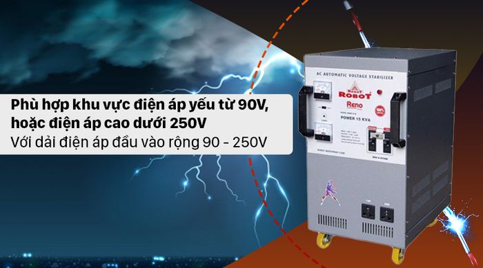Ổn áp ROBOT 1 Pha 15 KVA 90 - Điện áp đầu vào