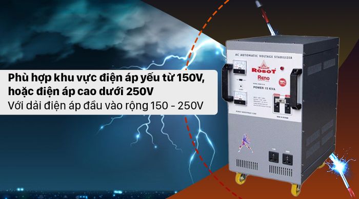 Ổn áp ROBOT 1 Pha 15 KVA 150 - Điện áp đầu vào