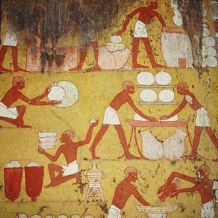 A depiction of bread-making from the tomb of Ken-Amun, a scribe from the 19th Dynasty.