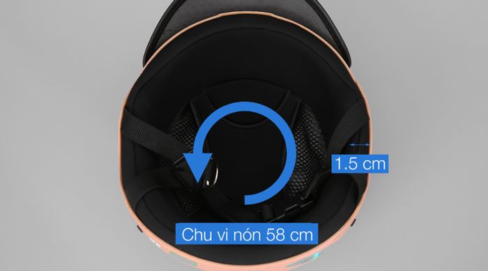 Mốp xốp dày 1.5 cm - Mũ bảo hiểm 1/2 size L Delites ATN05