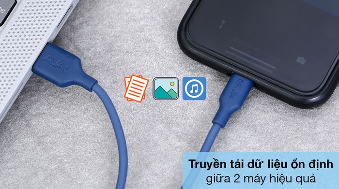 Cáp Lightning AVA+ DR-L04 - Dữ liệu được truyền tải qua lại giữ các máy với đường truyền ổn định
