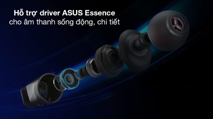 Tai nghe EP Gaming Asus Rog Cetra II Core Đen - Tối ưu hóa âm thanh chơi game với driver ASUS Essence