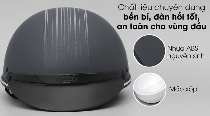 Mũ bảo hiểm 1/2 size M Delites ATN04 - Chất liệu mũ bảo hiểm chuyên dụng, bền tốt
