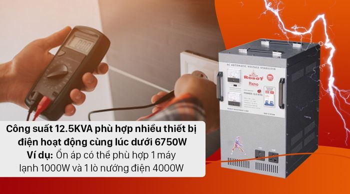 Ổn áp ROBOT 1 Pha 12.5 KVA 150 - Công suất