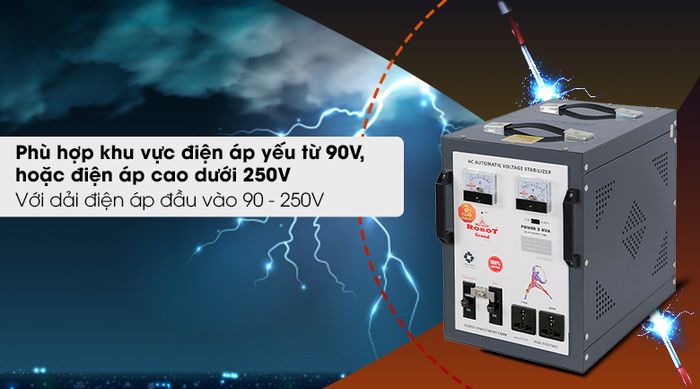 Ổn áp ROBOT 1 Pha 5KVA GR05K090 - Dải điện áp