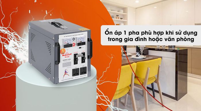 Ổn áp ROBOT 1 Pha 3KVA GR03K140 - Điện áp 1 pha thích hợp cho gia đình