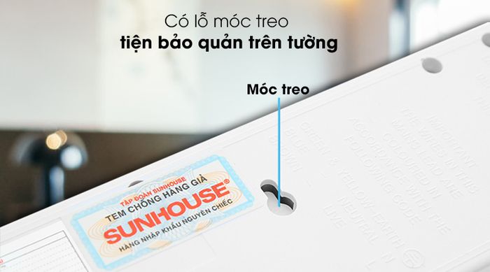 Ổ cắm điện Sunhouse 2 USB 3 lỗ 3 chấu 2.5m SHE- OC2-3RU - Treo lên tường đơn giản với lỗ móc treo