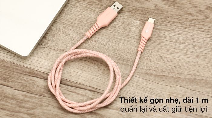 Cáp Type C 1m Xmobile DS09CP-WB - Thiết kế thời thượng, dễ mang theo đến mọi nơi