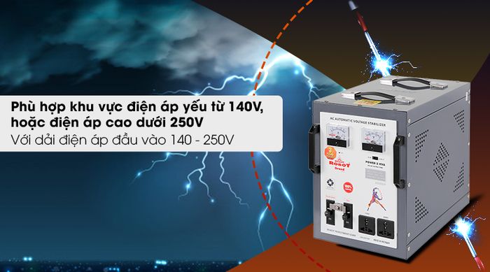 Ổn áp ROBOT 1 Pha 5KVA GR05K140 - Dải điện áp rộng