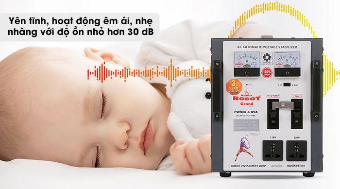 Ổn áp ROBOT 1 Pha 3KVA 140 - Độ ổn 30 dB