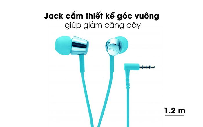 Jack cắm thiết kế góc vuông giúp giảm căng dây - Dừng chơi nhạc, nhận/tăt cuộc gọi chỉ với' một thao tác - Tai nghe EP Sony MDR-EX155AP